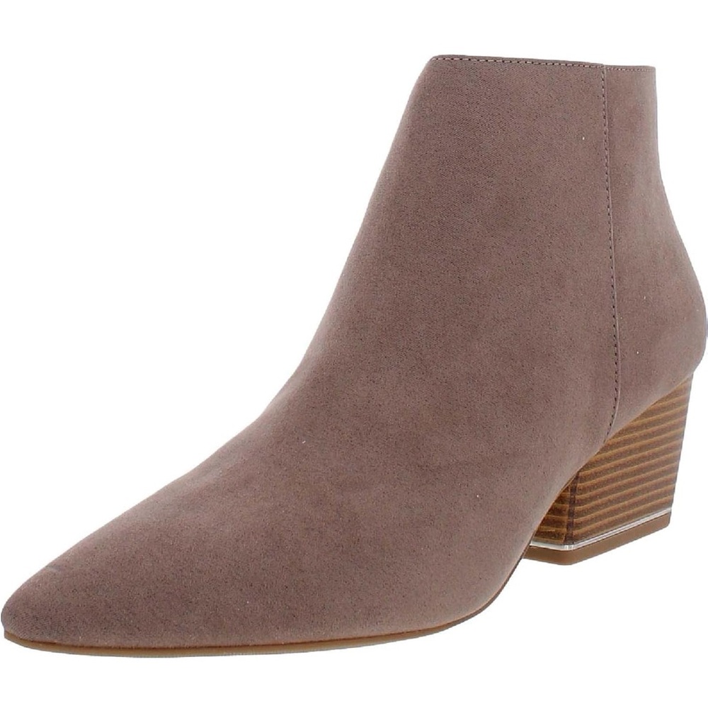 Alfani Step-Flex Armena Faux Suede Pointed Toe Ankle Boots Taupe 12-NEW IN BOX